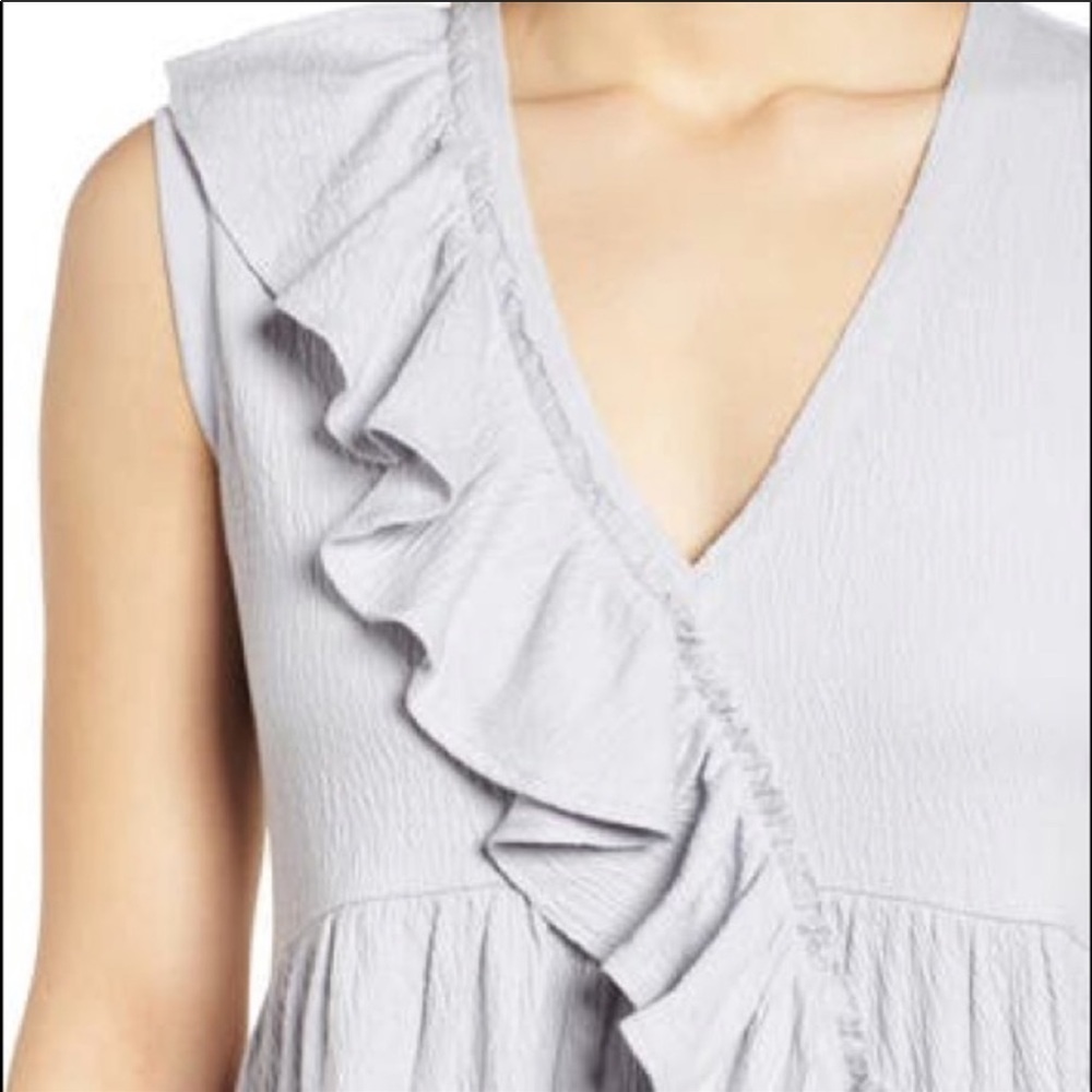 Caslon NORDSTROM Ruffled Trim Knit Tank Top Medium - Picture 3 of 9